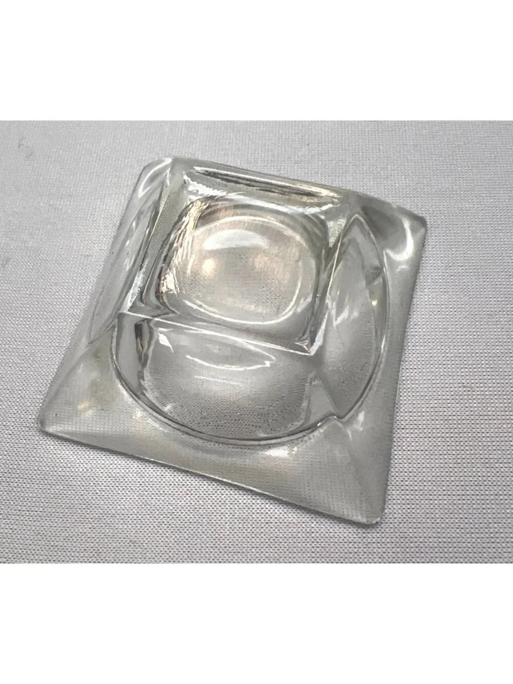 Vintage Open Salts Cellars Lot 12 Crystal Cut Glass Clear Square Salt